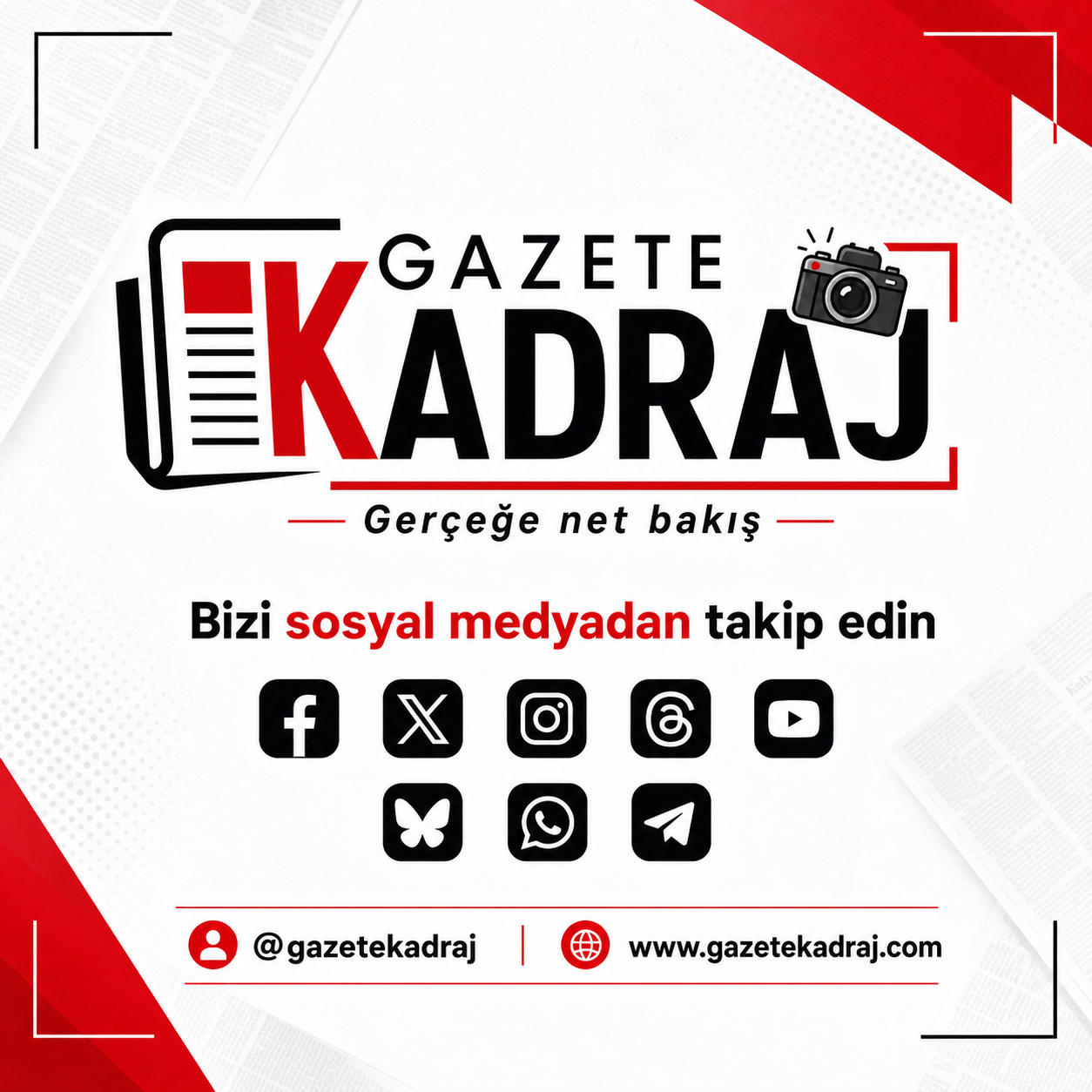 Gazete Kadraj sosyal medya hesaplarını takip edin